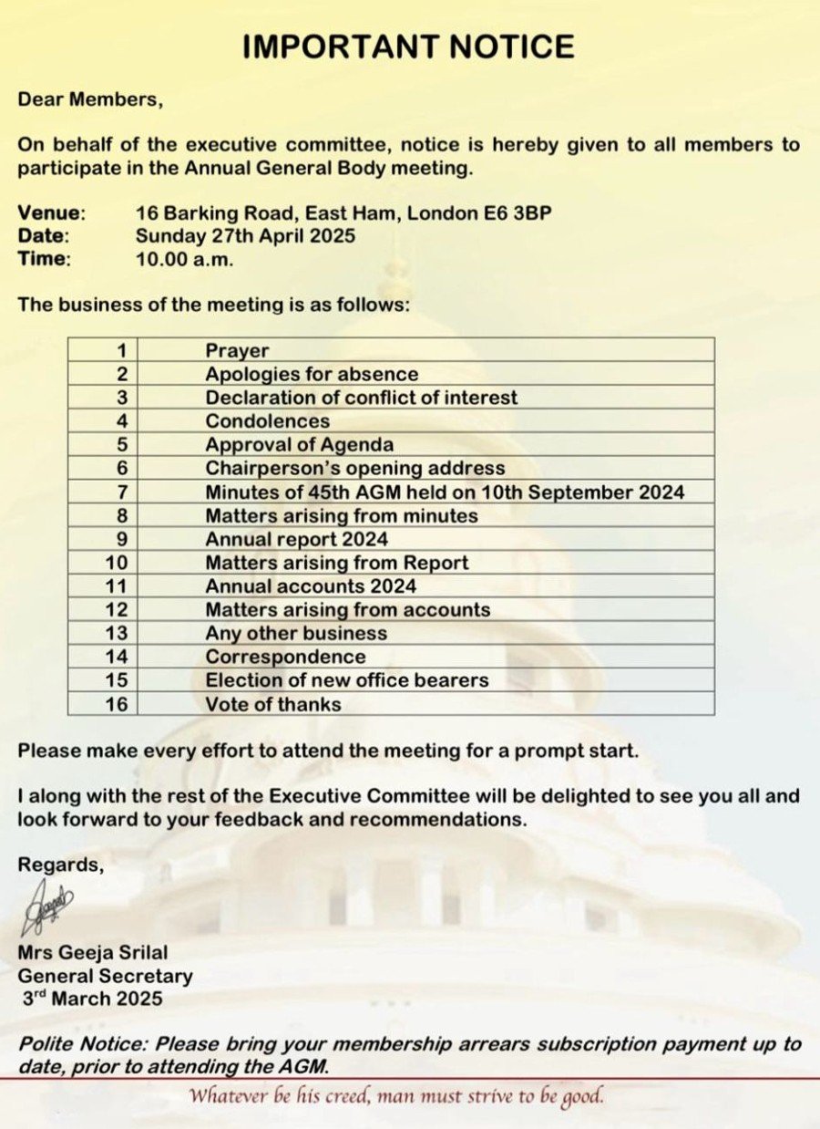 AGM 2025 notice